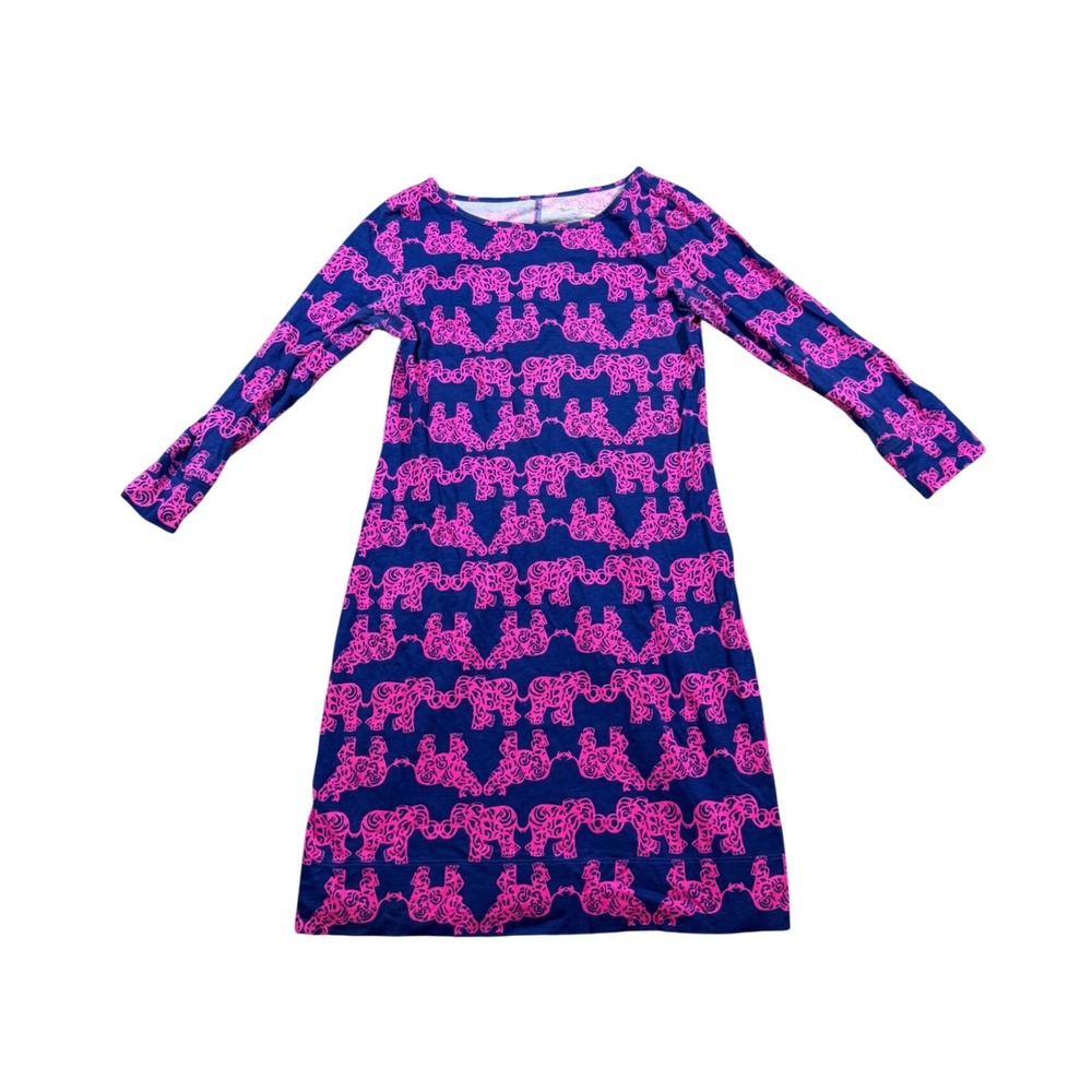 Lilly Pulitzer Dress Elephant Pima Cotton Coastal Resortwear Vacation Beach XS
